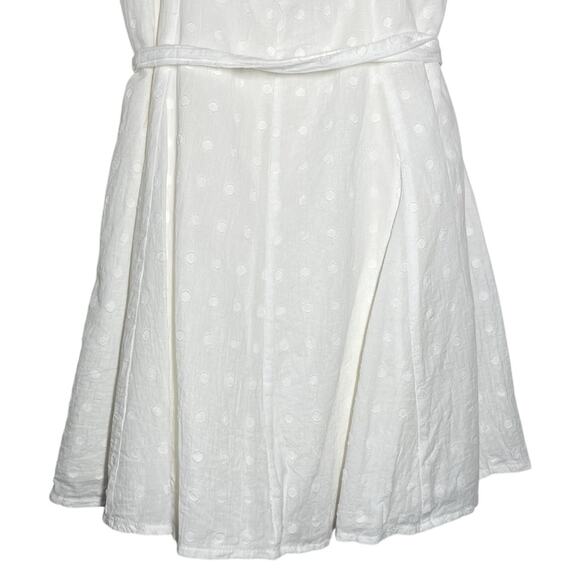 Innika Choo White Embroidered Floral Puff Sleeve Full Button Madonna Mini Dress - Picture 14 of 16